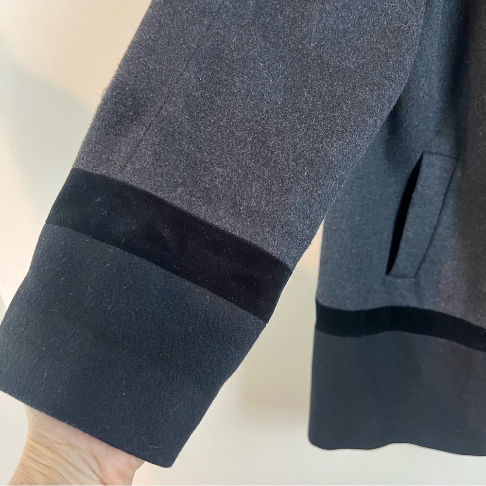 Forecaster Lambswool Velvet Black Peacoat Coat Size 16 Fur Hooded Pockets - Picture 3 of 15